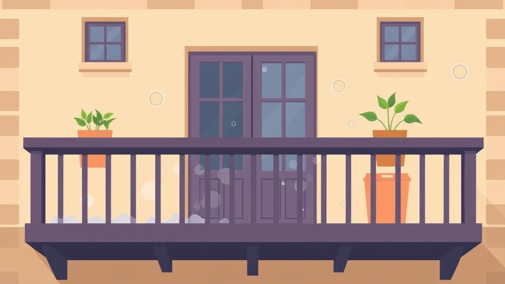 Illustration showing key concepts related to balcony mold prevention for rental properties