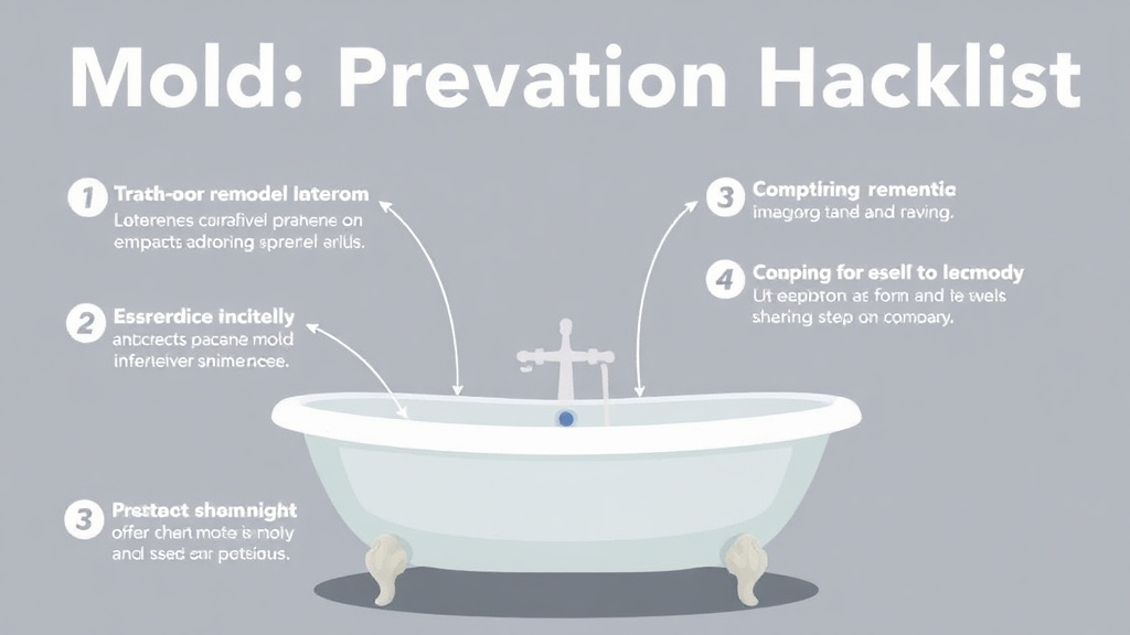 Visual guide for practical steps in bathroom remodel mold prevention checklist