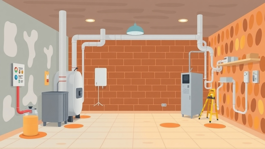 Illustration showing key concepts related to boiler room mold prevention