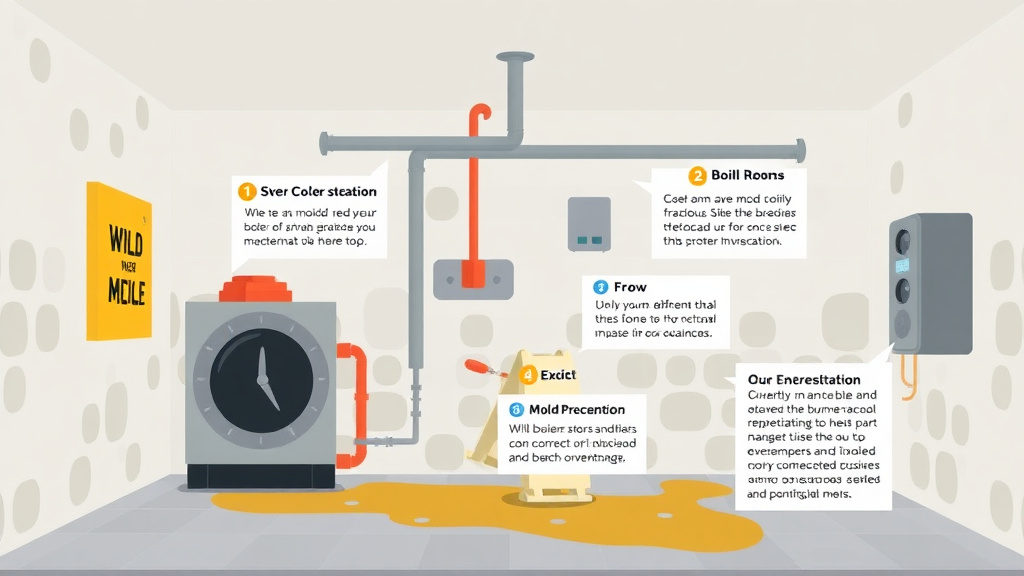 Visual guide for practical steps in boiler room mold prevention