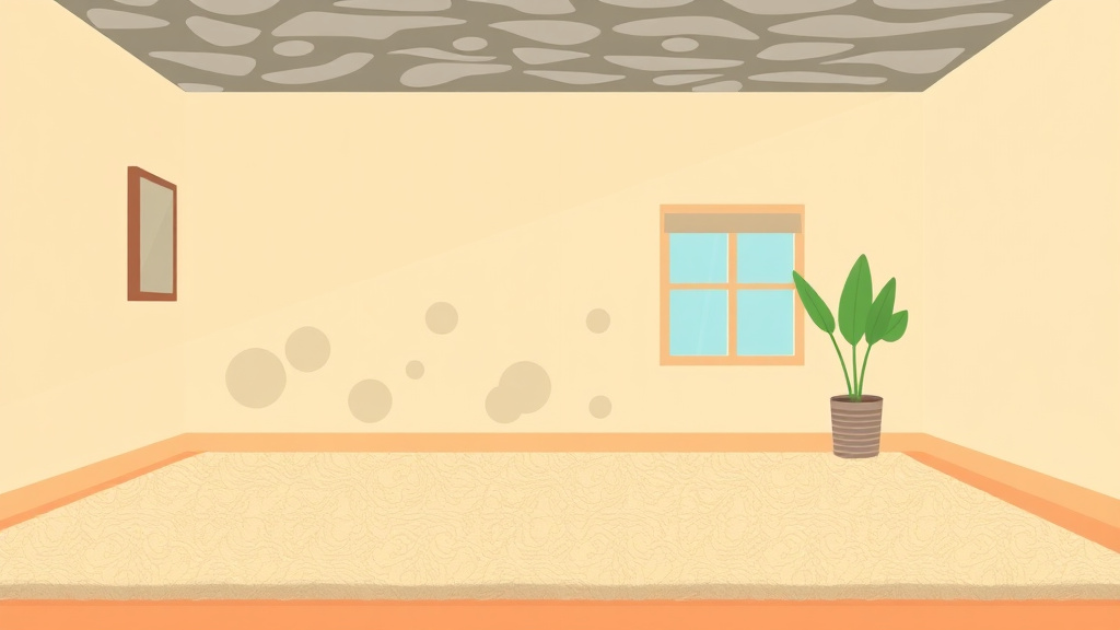 Illustration showing key concepts related to carpet and padding mold prevention in rentals