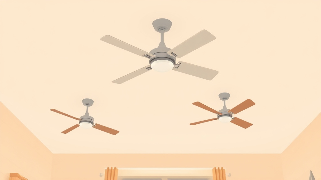 Illustration showing key concepts related to ceiling fans for mold prevention in rentals