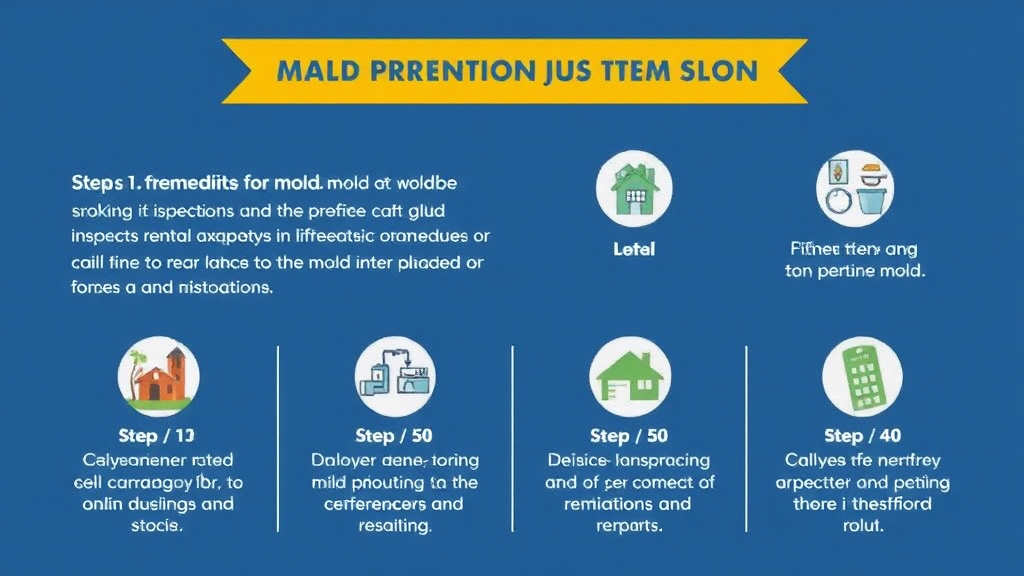 Visual guide for practical steps in mold prevention for coastal rental properties