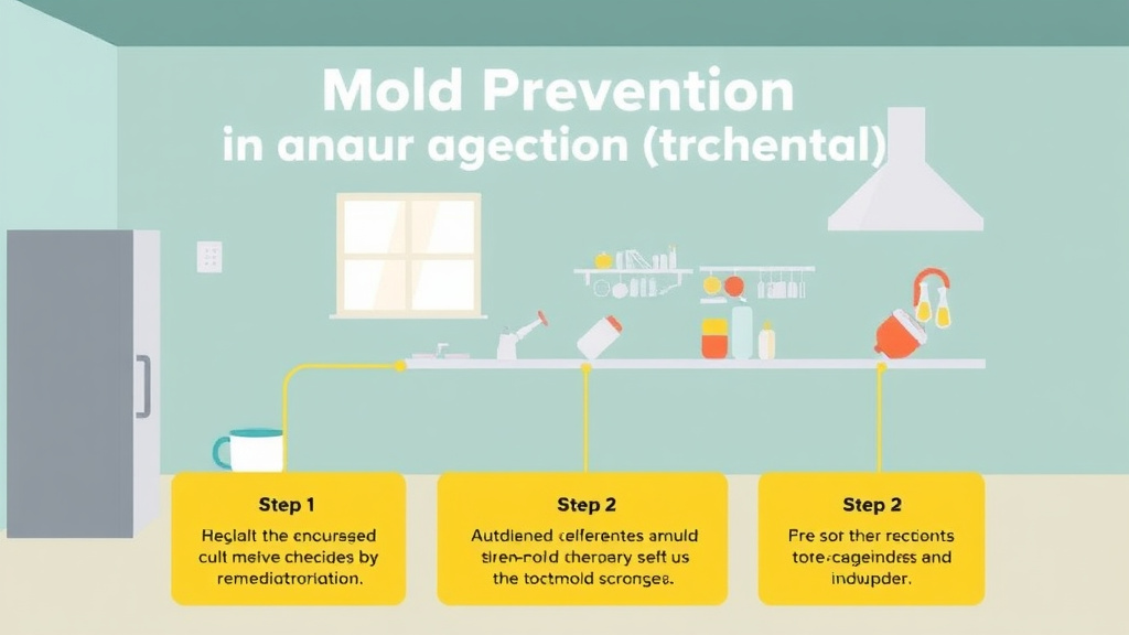 Visual guide for practical steps in mold prevention in commercial kitchen rentals