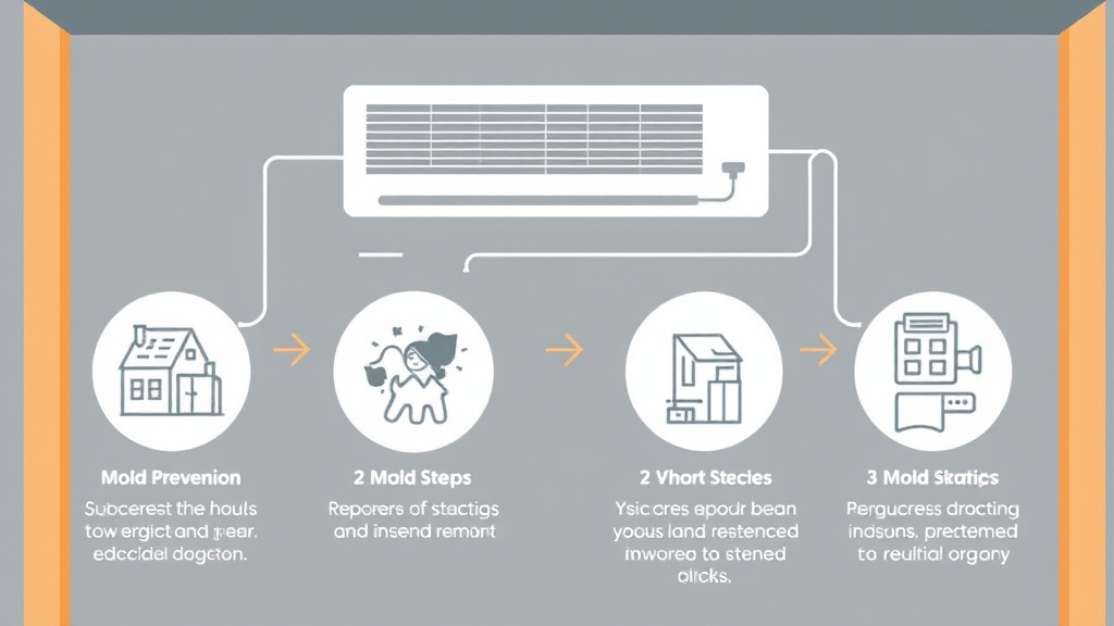 Visual guide for practical steps in ductless mini-split mold prevention