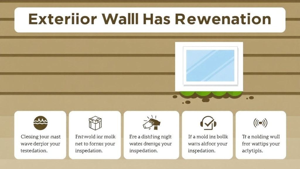 Visual guide for practical steps in exterior wall maintenance for mold prevention