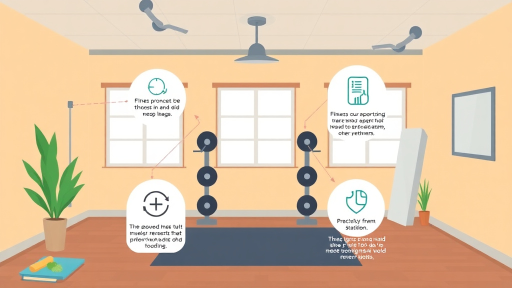 Visual guide for practical steps in fitness room mold prevention in rental properties