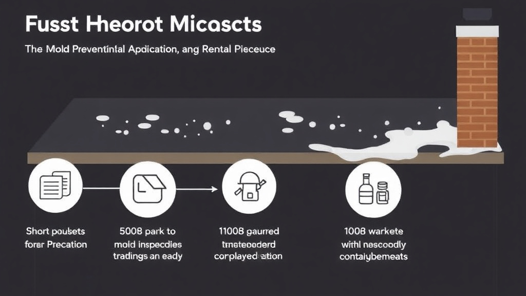 Visual guide for practical steps in flat roof mold prevention for rental properties