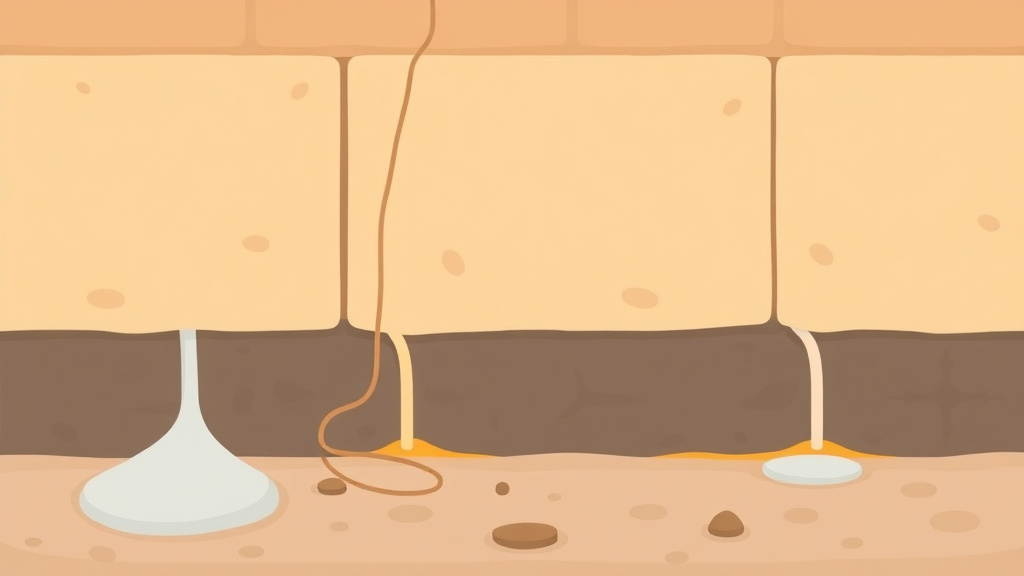 Illustration showing key concepts related to foundation crack repair for mold prevention