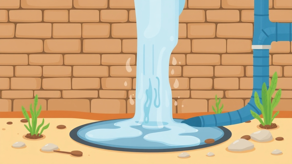 Illustration showing key concepts related to french drain systems for mold prevention