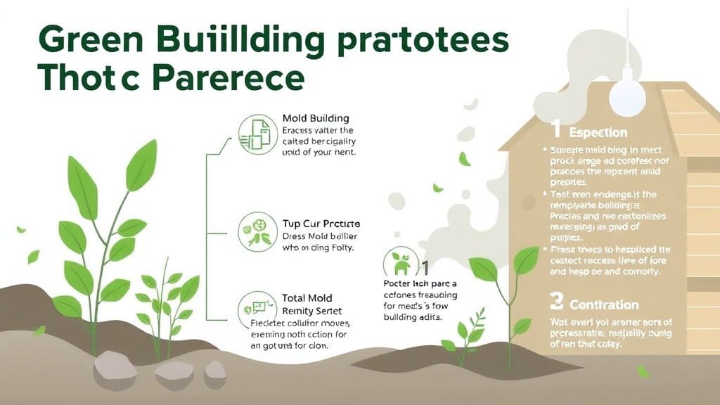 Visual guide for practical steps in green building practices that prevent mold