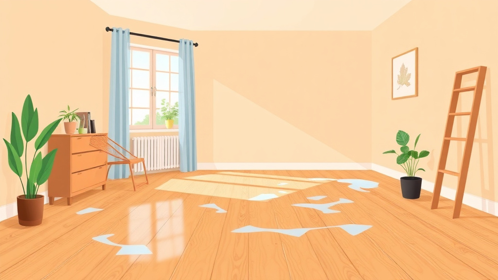 Illustration showing key concepts related to hardwood floor mold prevention in rentals