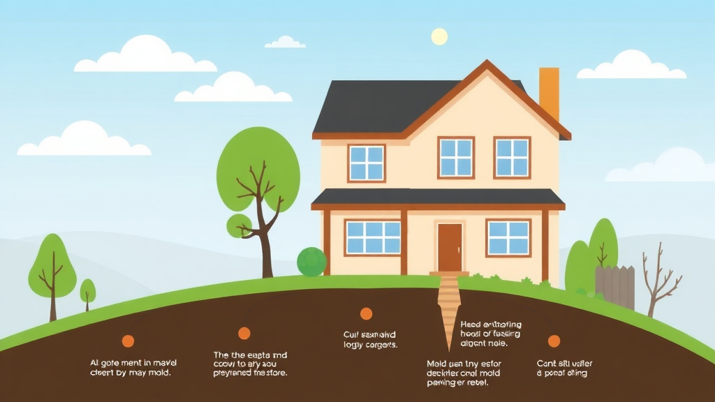 Visual guide for practical steps in hillside property mold prevention