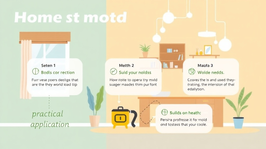 Visual guide for practical steps in home office mold prevention