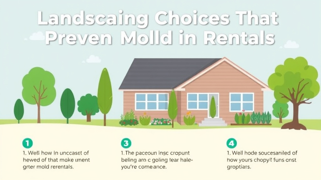 Visual guide for practical steps in landscaping choices that prevent mold in rentals