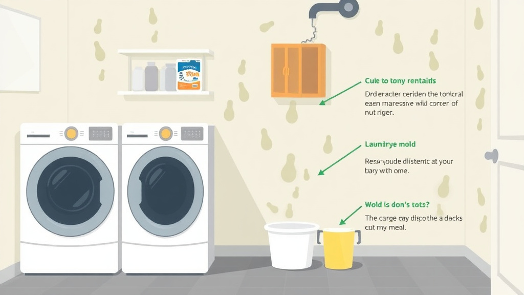 Visual guide for practical steps in laundry room mold prevention in rentals