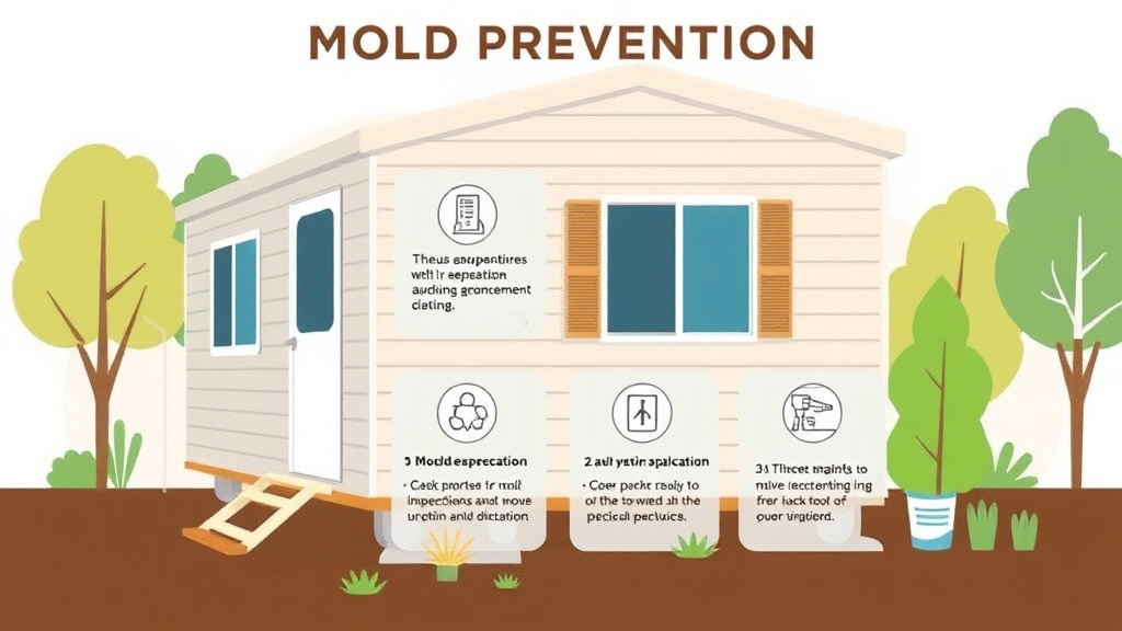 Visual guide for practical steps in mobile home mold prevention for landlords