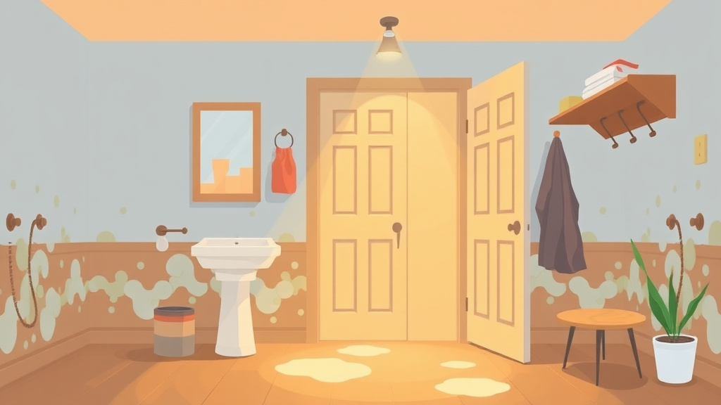 Illustration showing key concepts related to mudroom mold prevention in rental houses