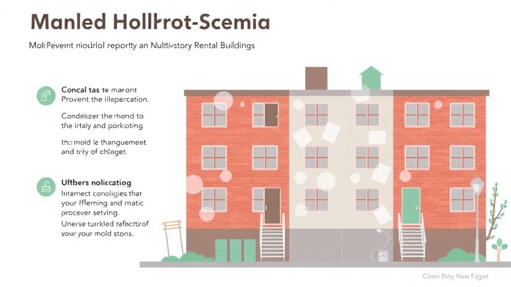 Visual guide for practical steps in mold prevention in multi-story rental buildings