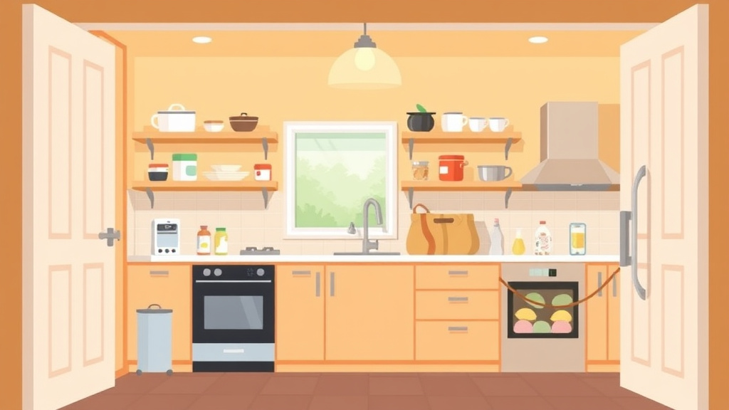 Illustration showing key concepts related to pantry mold prevention in rental kitchens