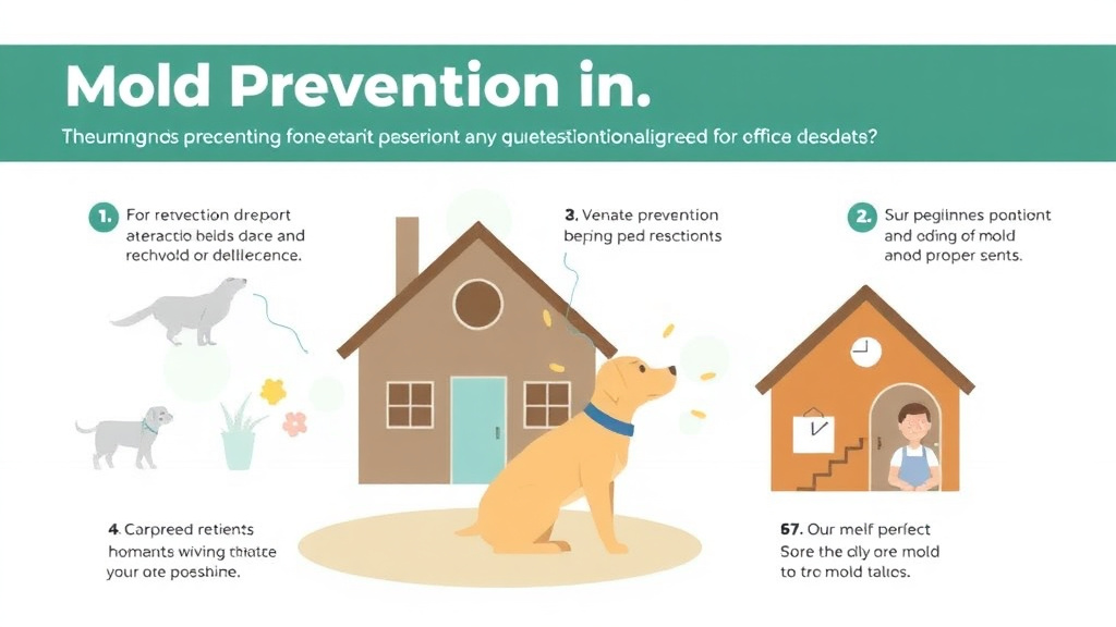 Visual guide for practical steps in mold prevention in pet-friendly rentals