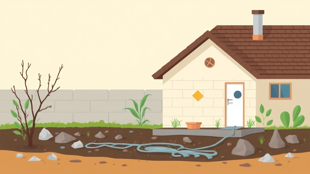 Illustration showing key concepts related to poor drainage lot mold prevention