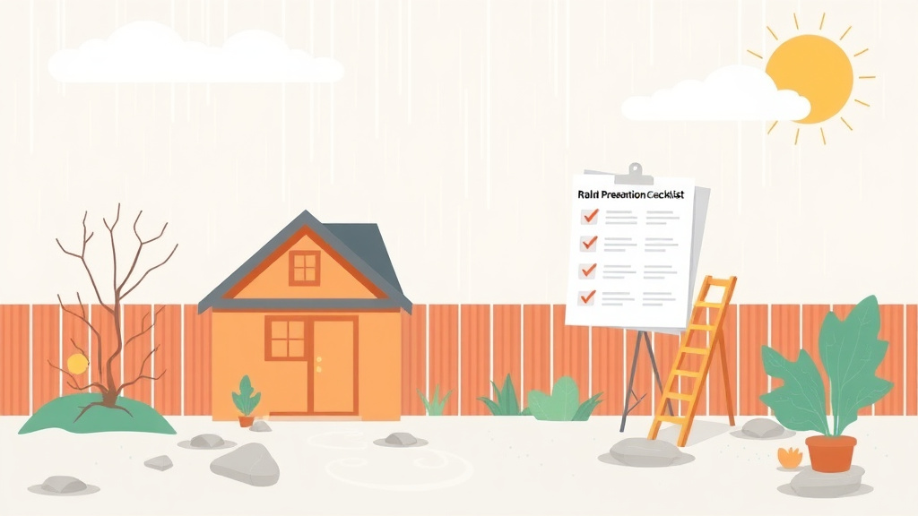 Illustration showing key concepts related to rainy season mold prevention checklist
