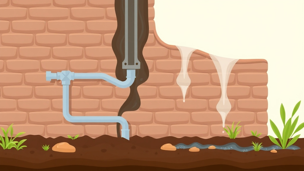 Illustration showing key concepts related to retaining wall drainage and mold prevention