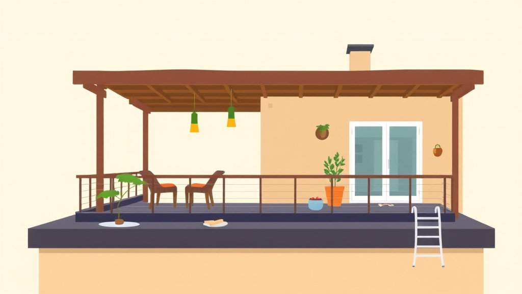 Illustration showing key concepts related to rooftop deck and terrace mold prevention