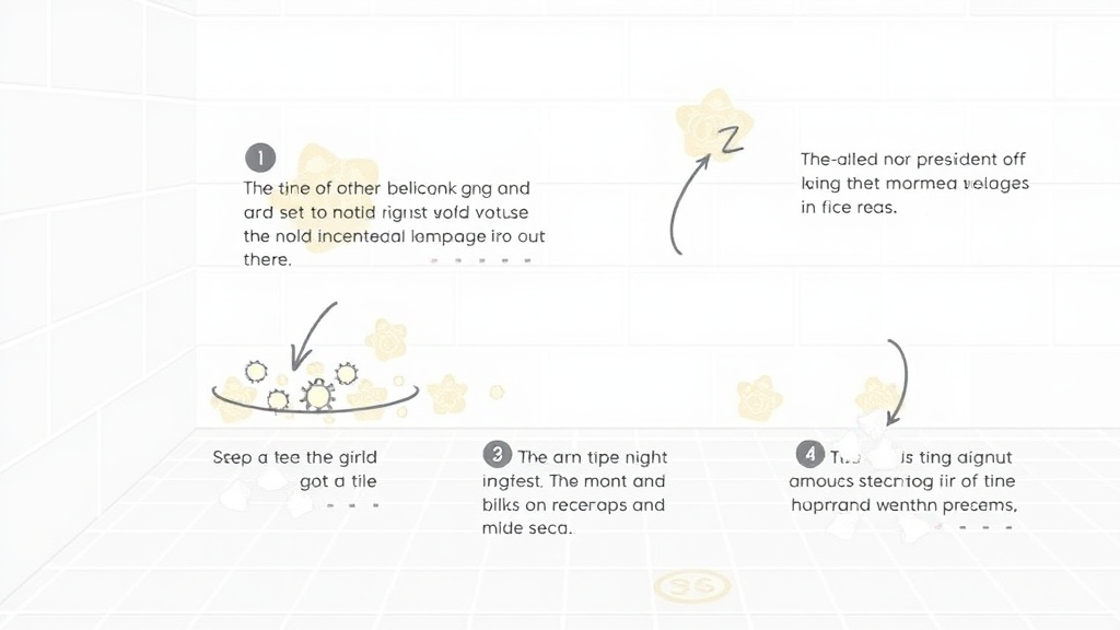 Visual guide for practical steps in shower grout and tile maintenance for mold prevention
