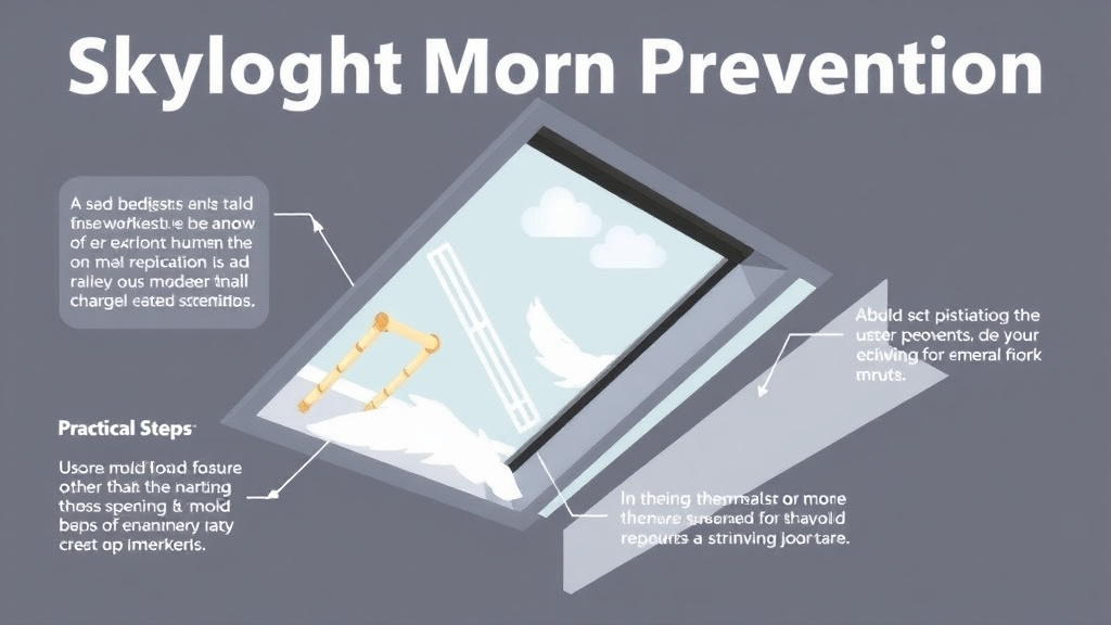 Visual guide for practical steps in skylight mold prevention in rental properties
