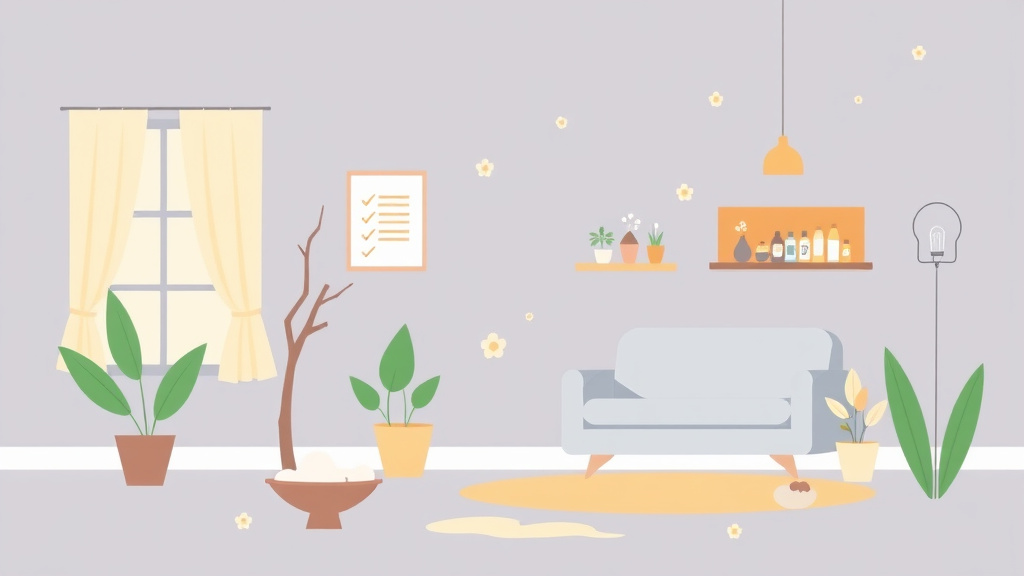 Illustration showing key concepts related to spring mold prevention checklist for landlords