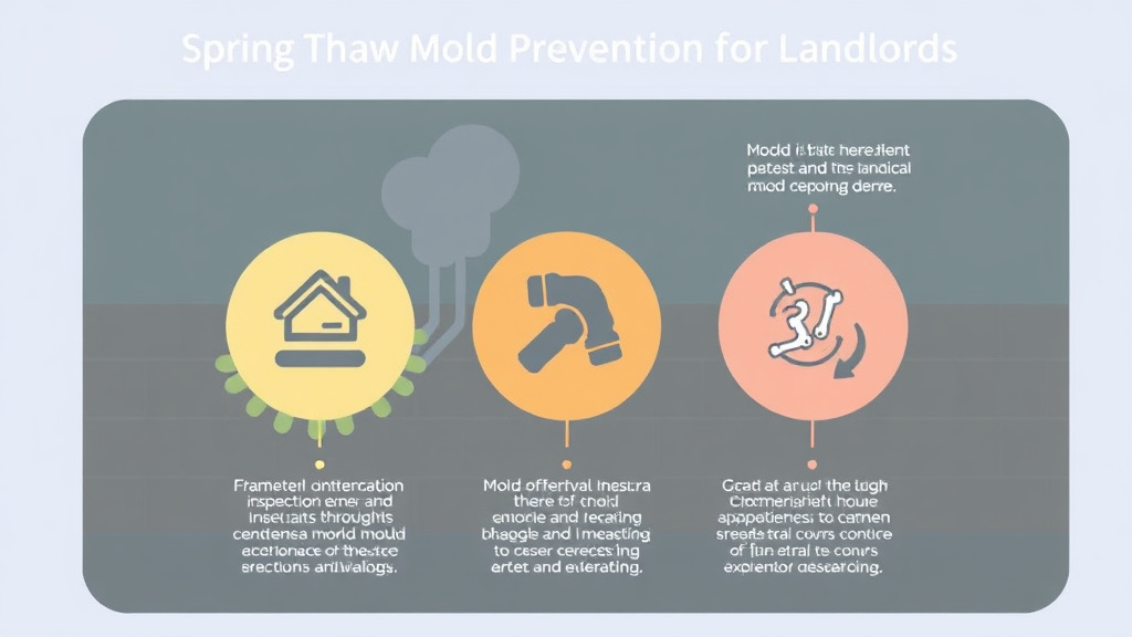 Visual guide for practical steps in spring thaw mold prevention for landlords