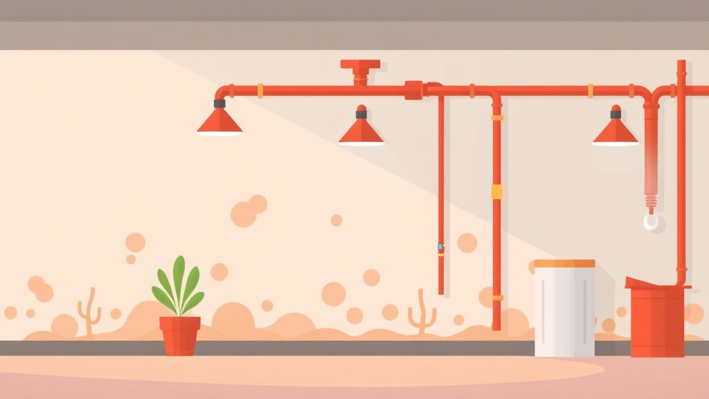 Illustration showing key concepts related to fire sprinkler system mold prevention