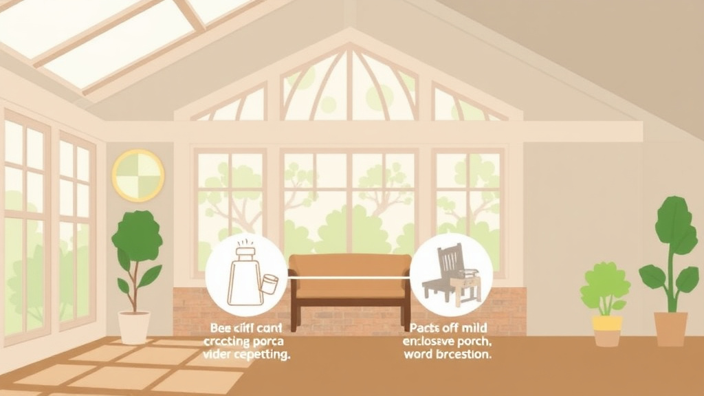 Visual guide for practical steps in sunroom and enclosed porch mold prevention