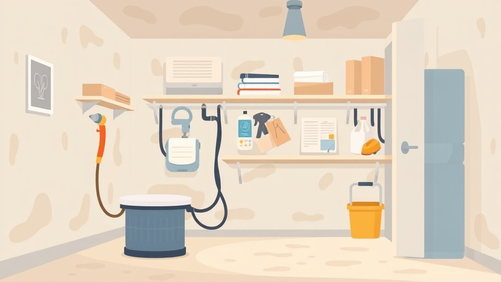 Illustration showing key concepts related to utility and supply closet mold prevention