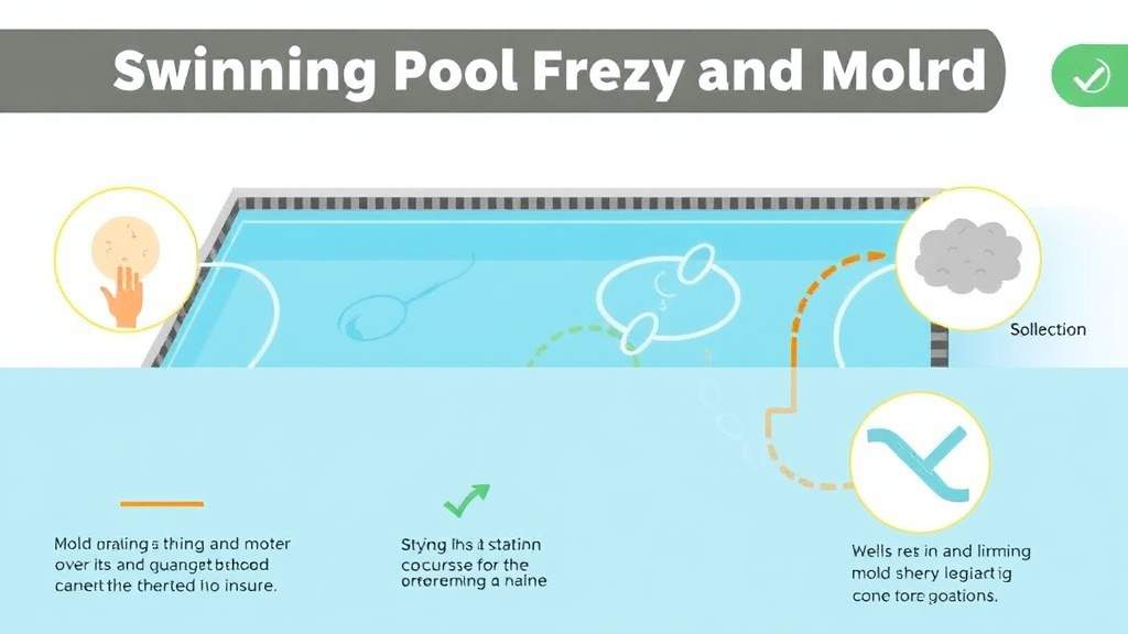 Visual guide for practical steps in swimming pool proximity and mold prevention