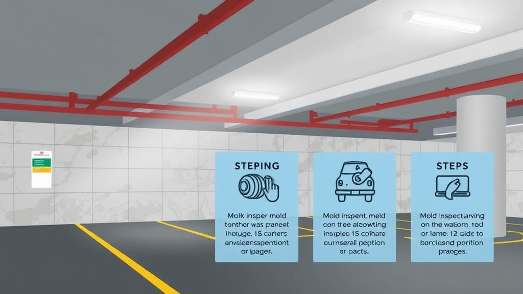 Visual guide for practical steps in underground parking garage mold prevention