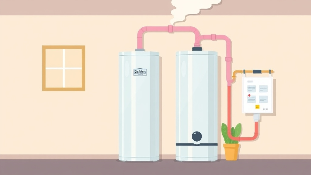 Illustration showing key concepts related to water heater maintenance for mold prevention
