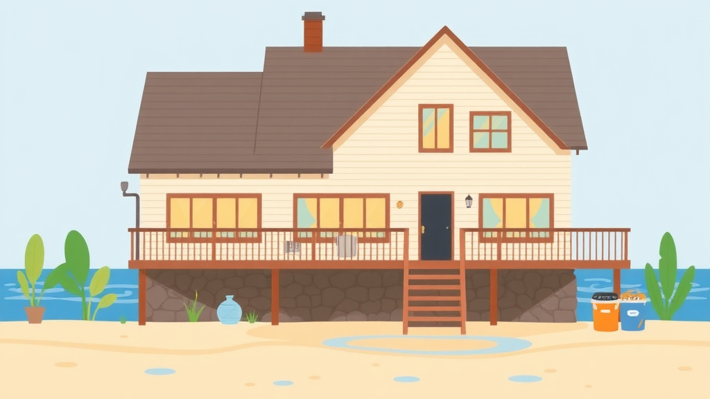 Illustration showing key concepts related to waterfront rental mold prevention