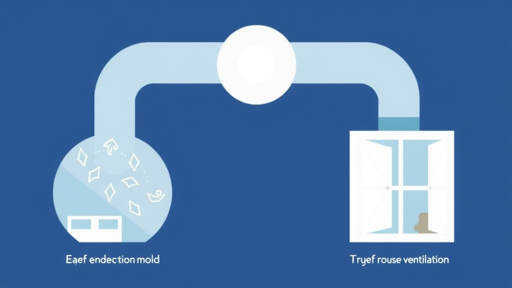 Visual guide for practical steps in whole-house ventilation systems for mold prevention