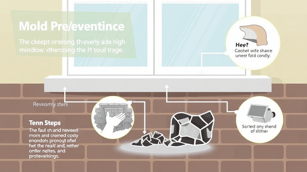 Visual guide for practical steps in window well maintenance for mold prevention