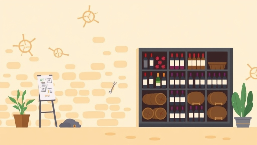 Illustration showing key concepts related to wine cellar mold prevention in rentals