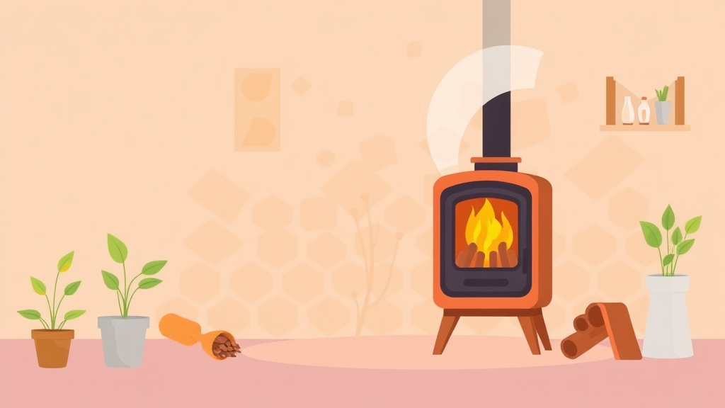 Illustration showing key concepts related to wood stove properties and mold prevention