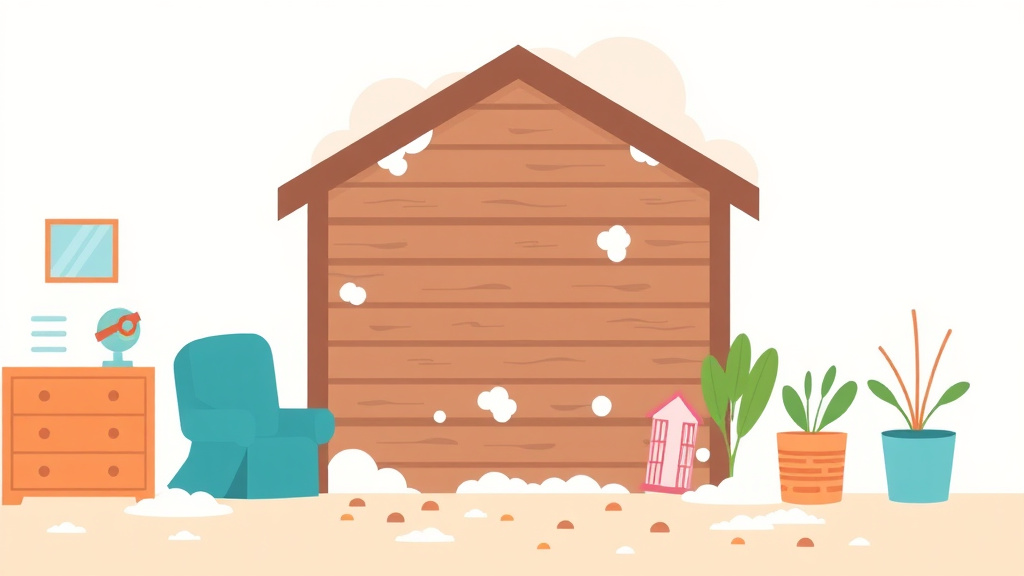 Illustration showing key concepts related to mold-resistant insulation options for landlords