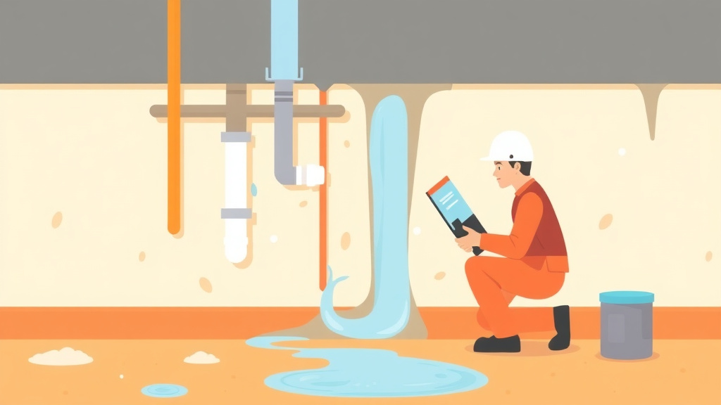 Illustration showing key concepts related to plumbing leak detection for mold prevention