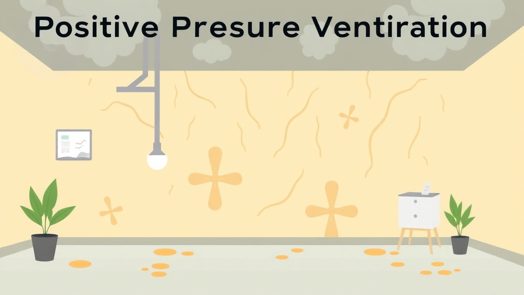 Illustration showing key concepts related to positive pressure ventilation for mold prevention