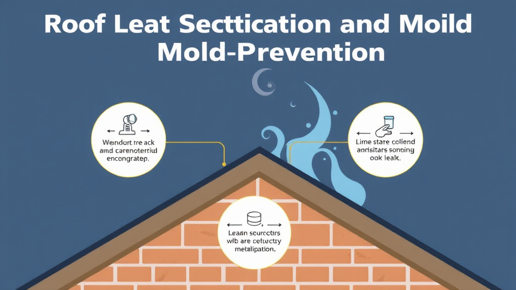 Visual guide for practical steps in roof leak detection and mold prevention