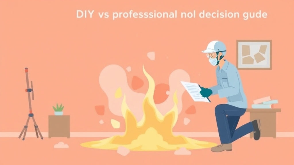 Illustration showing key concepts related to diy vs professional mold remediation: decision guide