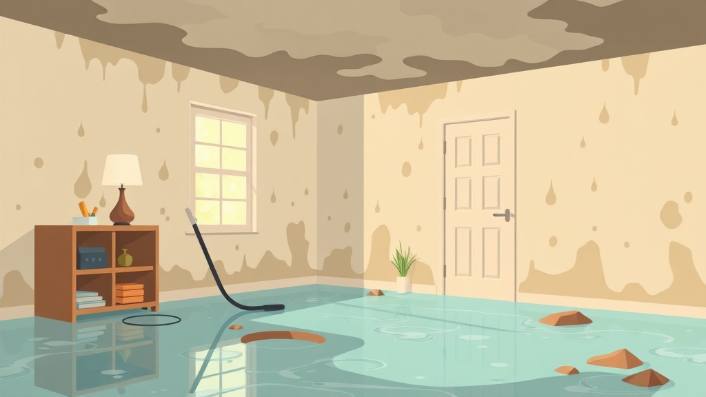 Illustration showing key concepts related to mold remediation after flooding